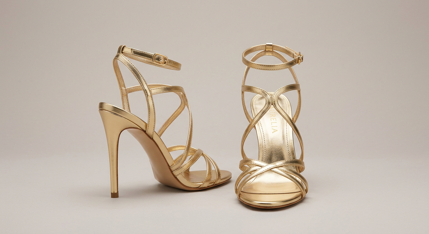Gold Strappy Stilettos